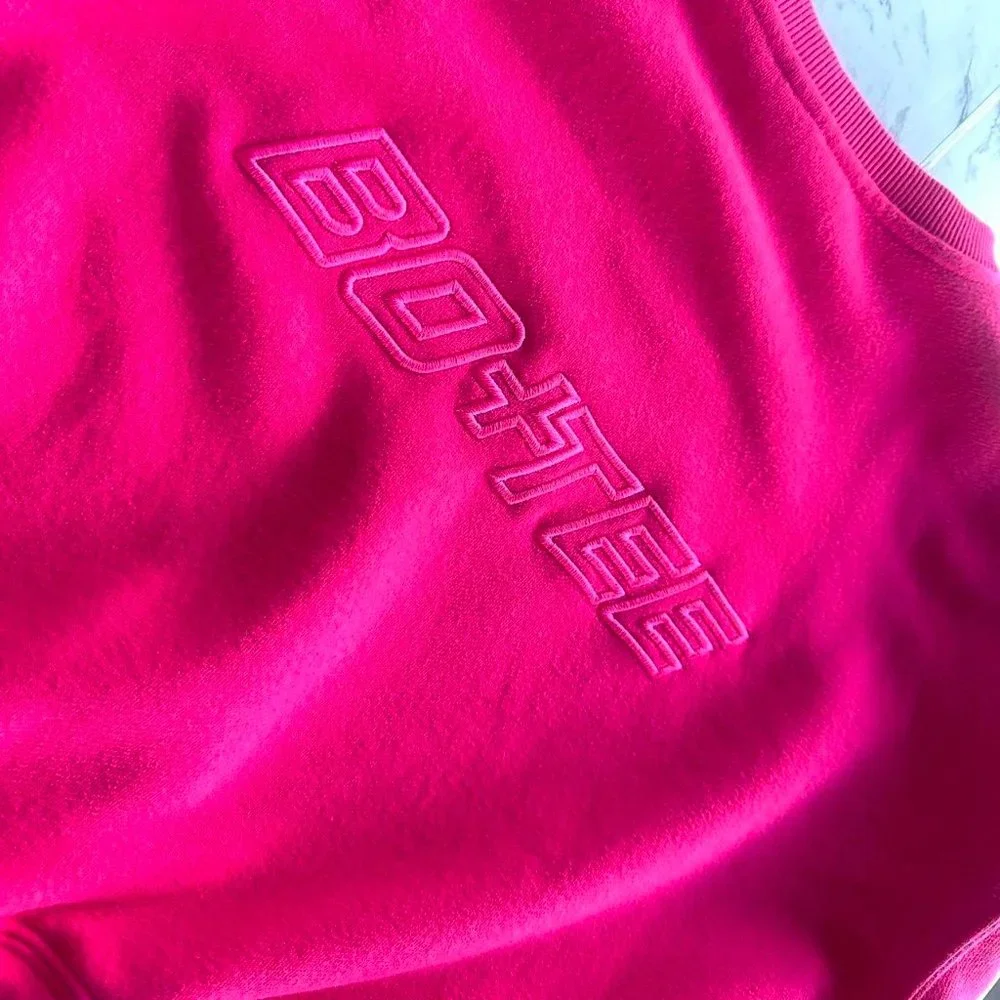Bo and tee pink cropped sweatshirt jumper - Large (L size) - Picture 2 of 7